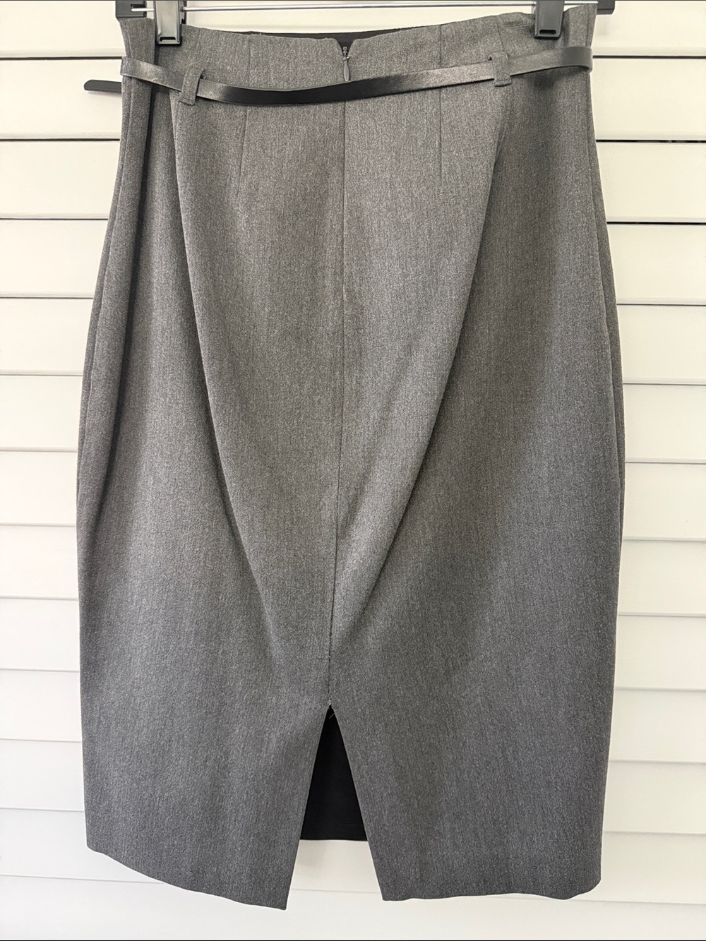 Express Gray Pencil Skirt with Slim Belt - Picture 3 of 4